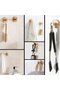 Four self-adhesive kitchen hooks – made of sturdy stainless steel and bamboo, perfect for hanging tea towels. - 2