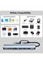 موزع USB C 8 في 1 مع محور USB 3.0 من الألومنيوم، يحتوي على منفذ USB 3.0 واحد، و3 منافذ USB 2.0، ومنفذ واحد - 2
