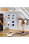 محول شاحن كهربائي SA، مقبس تمديد ثلاثي المنافذ مع 3 منافذ (2 USB A و 1 USB C) للشحن - 4