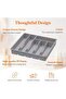 ABIN Silverware Drawer Organizer Tray, Plastic Cutlery Storage for Kitchen Drawer, Flatware and Uten - 3