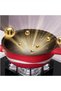8-in-1 Red Nonstick Wok Pan with Glass Lid and Steamer Layer, 12.6 Inch (32cm) 6L Multipurpose Stir Fry Pan, Die-Cast Aluminum Titanium Coating, Heat Indicator, Chinese Wok with Silicone Spatula - 6