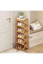 Foldable Shoe Rack, Bamboo Folding Vertical Shoe Storage Organizer, Installation-Free, Free - 2