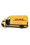 Die Cast Mercedes Benz Sprinter Dhl Cargo Van 13cm – 1:48 Scale Metal Body Pull-Open Door Pull-And-Release Collectible Model Car - 6