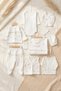 100% Cotton Baby Girl Hospital Outfit - 10 Piece Luxury Baby Gift Set with Floral Embroidery and Ruffle Detail - 3
