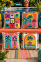 Colorful Palms Patterned 4-Piece Throw Pillow Cover Set