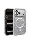 iPhone 17 Pro Case Glittery Diamond Stone Magsafe Camera Raised Silicone - 3