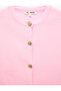 Pocketed Metal Decorated Buttoned Crew Neck Short Sleeve Knitwear Cardigan - 8