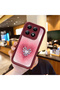 Mi 14t Pro Compatible Pink Gradient Heart Spider Web Pattern Silicone Case - 2