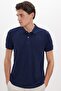 Men's 5-Pack Black-Navy Blue-Brown-Stone-White Slim Fit Slim Cut Cotton Plain Pique Polo Collar T-Shirt - 3