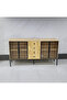 Modern Wooden Buffet Cabinet and Storage Cupboard with Glass Doors - 2