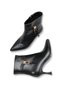 Maia Clara Women's Pointed Toe Heeled Boots 0012505 Black Skin - 6