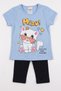 Girl/Boy 2-6 Years Old Short Sleeve Capri Set 2-Piece Cotton Summer Bottom Top Set Miaw