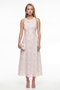 Women's Pink Halter Neck Floral Patterned Midi Event Dress - 2