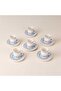 Kitchen Blue Flower 6-Person Coffee Cup - Colorful - 90 ml