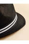 Men Black Embellished Fedora Hat - 4