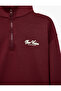 Printed Viscose Blended Long Sleeve Zippered Collar School Sweatshirt - 3