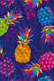 Navy Blue Tropical Fruit Patterned 70X150 Beach Towel - Digital Printed Fade-Resistant Bath Towel - 2