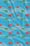 Light Blue Red Tiny Crab Patterned 70X150 Beach Towel - Digital Printed Fade-Resistant Bath Towel - 2
