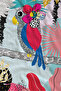 Colorful Tropical Bird and Flower Collage Patterned 70X150 Beach Towel - Digital Printed Bath Towel - 2
