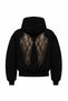 Trend Women's Tulle Angel Wing Embroidered Oversize Hooded Sweatshirt / Hoodie with Fleece Inside (3 Yarn Sharded) - 6