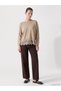 Brown Crew Neck Lace Detailed Women's Knitwear Sweater - 2