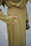 Women's Shawl Combed Cotton Suit Oil Green - 5