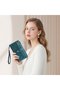 Women's large wallet brown/white RFID vintage PU zipper. - 3