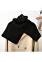 Women's knit turtleneck scarf black warm one size.