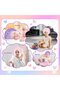 2-pack satin children's sleep caps, stretch wide-brimmed unisex (pink + purple) - 5