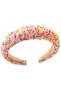 Women's sequined headband pink candy wide hair accessory. - 5