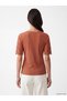 Two Mt Shop Quality Oval Collar Lace Detailed Women's T-Shirt - 4