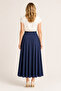 Segmented Flared Navy Blue Skirt 4880 - 5