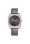 Women's Rose Gold Stainless Steel Watch, Gray Leather | Trnda-001