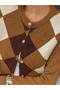Women's Patterned Crew Neck Buttoned Knitwear Cardigan - 4