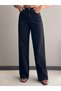Women's Black Black High Waist Wide Leg Jeans Loose Leg Five-Pocket Long Denim Trousers - 3