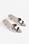 Sugar Women's Pointed Toe Bow Detailed Short Kitten Heel Slippers Sandals Silver - 2