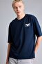 Back Lettering Printed Boxy Fit Short Sleeve T-Shirt H4024Ax26Au - 4