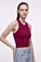 Women's crew neck flat tank top with chest support - 2