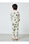 Boys Cream Printed Long Sleeve T-Shirt and Pyjama Set - 5
