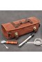 Bartender tool bag waxed canvas brown roll-up. - 2