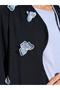 Black Butterfly Embroidered Open Front Abaya - 4