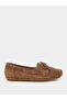 Brown Suede Flat Loafers