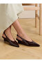 Brown Patent Slingback Mid-Heel Slingback Pumps - 7