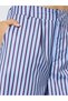 Blue Striped Wide Leg Trousers with Side Pocket - 3