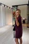V-Neck Oversize Plum Modal Dress - 3
