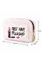 Plush Pen Holder and Makeup Bag Zippered Multi-Purpose Organizer Bag White - 2