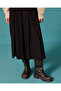Suede Look Pleated Flared Midi Skirt - 4