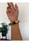 Awesome Bone Bracelet in Light Brown and Gold Colors, with Elastic, Suitable for Any Wrist. - 3