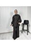 3022 Waist-Tied Belt - Collar Detailed Peplum Trouser Suit - 5