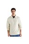 Men's Beige Relaxed Fit Half-Zip Sweatshirt